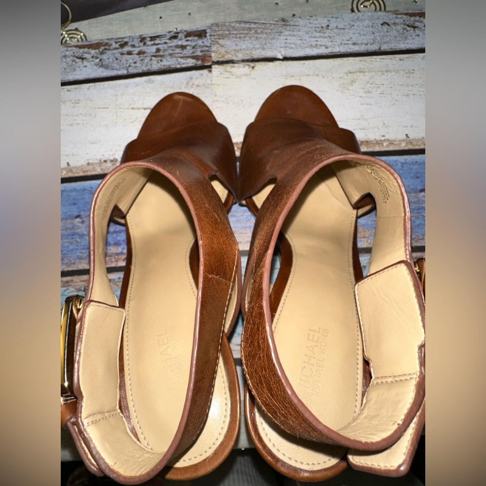 Michael Kors Brown Wedge Sandals - Picture 9 of 10